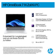 HP OmniBook 7 AI 14" 2k Core Ultra 7 255U 16GB / 512GB SSD Win11 Home - 14-fr0475ng Copilot+PC