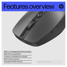 HP 715 įkraunama kelių įrenginių „Bluetooth“ pelė HP 715 įkraunama kelių įrenginių „Bluetooth“ pelė