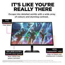 „OMEN by HP“ 27 colių FHD 240 Hz žaidimų monitorius – „OMEN 27s“ kompiuterio monitorius