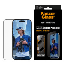 PanzerGlass ® Screen Protector iPhone 17, iPhone 16 Pro, Ultra-Wide Fit w. Fastfit in-a-box
