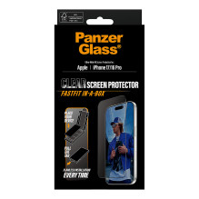 PanzerGlass ® Screen Protector iPhone 17, iPhone 16 Pro, Ultra-Wide Fit w. Fastfit in-a-box