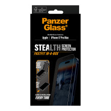 PanzerGlass ® Stealth Screen Protector iPhone 17 Pro Max, Ultra-Wide Fit w. Fastfit in-a-box
