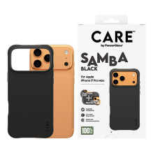 „PanzerGlass CARE™ by ® Samba“ dėklas, juodas, su „MagSafe iPhone 17 Pro Max“ mobiliojo telefono dėklu „PanzerGlass CARE™ by ® Samba“ dėklas, juodas, su „MagSafe iPhone 17 Pro Max“ mobiliojo telefono dėklu