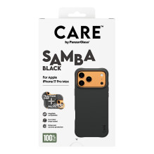 „PanzerGlass CARE™ by ® Samba“ dėklas, juodas, su „MagSafe iPhone 17 Pro Max“ mobiliojo telefono dėklu „PanzerGlass CARE™ by ® Samba“ dėklas, juodas, su „MagSafe iPhone 17 Pro Max“ mobiliojo telefono dėklu