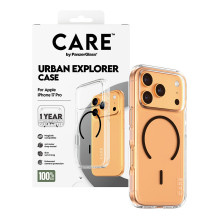 „PanzerGlass CARE™ by ® Urban Explorer“ skaidrus dėklas su juodu „MagSafe“ „iPhone 17 Pro“ mobiliojo telefono dėklu „PanzerGlass CARE™ by ® Urban Explorer“ skaidrus dėklas su juodu „MagSafe“ „iPhone 17 Pro“ mobiliojo telefono dėklu