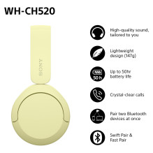 „Sony WHCH520Y.CE7“ ausinės