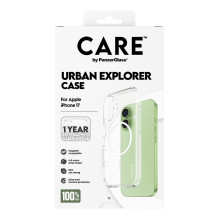 PanzerGlass CARE™ by ® Urban Explorer Case Transparent w. White MagSafe iPhone 17 mobile phone case