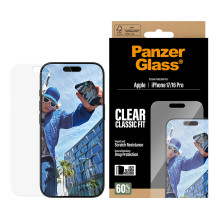 PanzerGlass ® Screen Protector iPhone 17, iPhone 16 Pro, Classic Fit w. EasyAligner