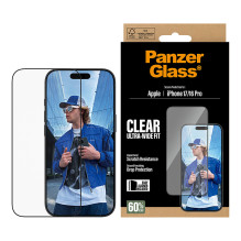 PanzerGlass ® Screen Protector iPhone 17, iPhone 16 Pro, Ultra-Wide Fit w. EasyAligner