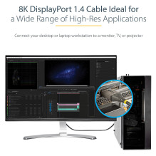 „StarTech.com“ DP14VMM1F „DisplayPort“ kabelis