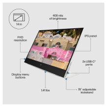 HP E-Series E14 G4 Portable Monitor computer monitor