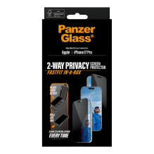 PanzerGlass ® 2-Way Privacy Screen Protector iPhone 17 Pro, Ultra-Wide Fit w. Fastfit in-a-box