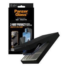 PanzerGlass ® 2-Way Privacy Screen Protector iPhone 17 Pro, Ultra-Wide Fit w. Fastfit in-a-box