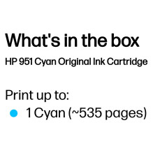 HP 951 originali žydro spalvos rašalo kasetė HP 951 originali žydro spalvos rašalo kasetė