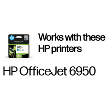 HP 903XL didelės talpos originali žydro spalvos rašalo kasetė HP 903XL didelės talpos originali žydro spalvos rašalo kasetė