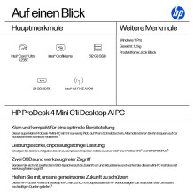HP ProDesk 4 Mini G1i CU5-235T / 24GB / 512GB / W11Pro WLAN HP ProDesk 4 Mini G1i CU5-235T / 24GB / 512GB / W11Pro WLAN
