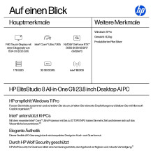 HP Elite Studio 8 AiO stacionarus kompiuteris, Intel Core Ultra 7 265, 60,45 cm, 23,8 colio, FHD 1600 MHz, 32 GB, 1 TB S HP Elite Studio 8 AiO stacionarus kompiuteris, Intel Core Ultra 7 265, 60,45 cm, 23,8 colio, FHD 1600 MHz, 32 GB, 1 TB S