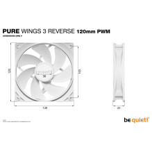 be quiet! Pure Wings 3 120mm, PWM Reverse White Triple-Pack
