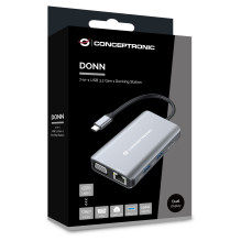 „Conceptronic DONN21G“ nešiojamojo kompiuterio dokas / prievadų replikatorius „Conceptronic DONN21G“ nešiojamojo kompiuterio dokas / prievadų replikatorius