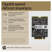 HP XMM 7560 R+ LTE-Advanced Pro WWAN sąsajos plokštės / adapteris HP XMM 7560 R+ LTE-Advanced Pro WWAN sąsajos plokštės / adapteris