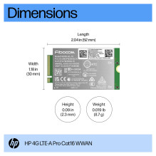HP 4G LTE-A Pro Cat16 WWAN sąsajos plokštės / adapteris HP 4G LTE-A Pro Cat16 WWAN sąsajos plokštės / adapteris
