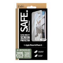 PanzerGlass SAFE. by ® Screen Protector iPhone 16, 15, Ultra-Wide Fit
