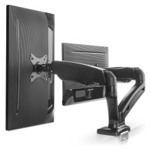 MANHATTAN dual monitor mount, gas spring, aluminum