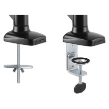 MANHATTAN dual monitor mount, gas spring, aluminum