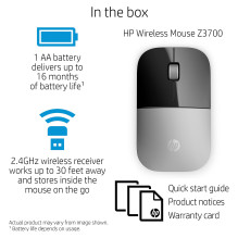 HP Z3700 sidabrinė belaidė pelė