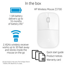 HP Z3700 balta belaidė pelė