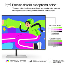 HP serijos 7 Pro 31,5 colio 4K „Thunderbolt 4“ monitorius – 732 pikselių kompiuterio monitorius