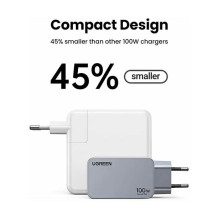 „Ugreen Nexode Pro EU“ 3 prievadų „GaN PD“ greitasis įkroviklis su USB-C laidu „Ugreen Nexode Pro EU“ 3 prievadų „GaN PD“ greitasis įkroviklis su USB-C laidu