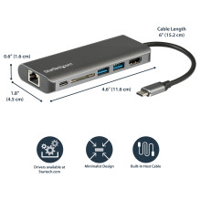 StarTech.com DKT30CSDHPD3 laptop dock / port replicator