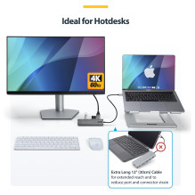 „StarTech.com“ DKT30CHSDPD1 nešiojamojo kompiuterio dokas / prievadų replikatorius