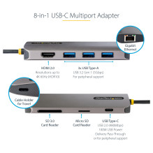„StarTech.com 115B-USBC-MULTIPORT“ nešiojamųjų kompiuterių dokas / prievadų replikatorius