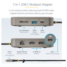 „StarTech.com“ 102B-USBC-MULTIPORT nešiojamųjų kompiuterių dokas / prievadų replikatorius