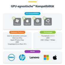 „StarTech.com 116E-USBC-DOCK“ nešiojamojo kompiuterio dokas / prievadų replikatorius