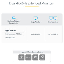 „StarTech.com“ 129UE-USBC-KVM-DOCK KVM komutatorius