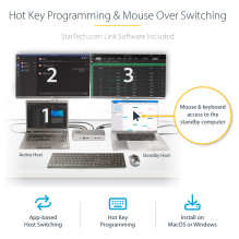 „StarTech.com“ 129UE-USBC-KVM-DOCK KVM komutatorius