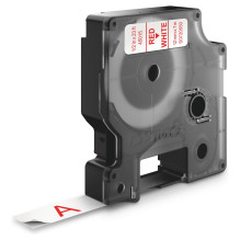 DYMO D1 Standard - Red on White - 12mm label-making tape DYMO D1 Standard - Red on White - 12mm label-making tape