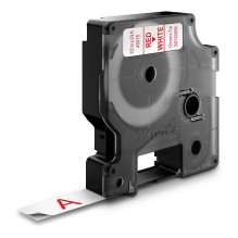 DYMO D1 Standard - Red on White - 12mm label-making tape DYMO D1 Standard - Red on White - 12mm label-making tape