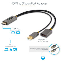 „StarTech.com“ 128-HDMI-DISPLAYPORT vaizdo kabelio adapteris