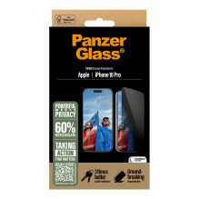 „PanzerGlass ®“ dvipusis privatumo ekrano apsauginis dėklas „iPhone 16 Pro“, itin platus pritaikymas su „EasyAligner“