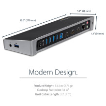 StarTech.com USB3DOCKH2DP laptop dock / port replicator