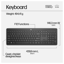 HP belaidė klaviatūra ir pelė 230, balta, vokiška HP belaidė klaviatūra ir pelė 230, balta, vokiška