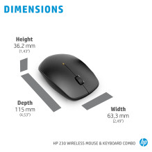 HP Wireless Keyboard and Mouse 230 White German HP Wireless Keyboard and Mouse 230 White German