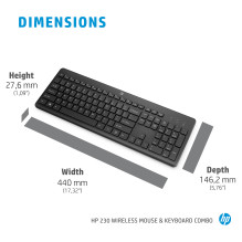 HP Wireless Keyboard and Mouse 230 White German HP Wireless Keyboard and Mouse 230 White German