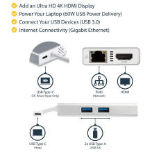 StarTech.com DKT30CHPDW laptop dock / port replicator