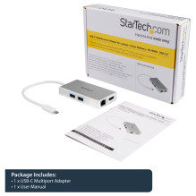 „StarTech.com“ DKT30CHPDW nešiojamojo kompiuterio dokas / prievadų replikatorius