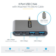 „StarTech.com“ 5G2A2CPDB-USB-C-HUB sąsajos šakotuvas